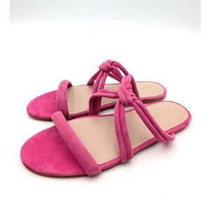 Stuart Weitzman Twist Knot Slip-On Flat Sandal Women's Peonia Size US7.5 EU38